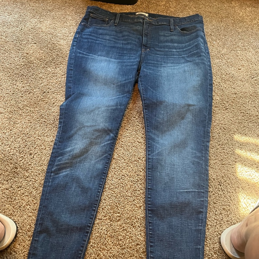 Madewell high rise Blue Skinny Jeans Classic Style size 36 adjustable waist